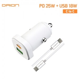 폰시즌,* C차-32 * [드리온] 차량용 PD 25W 초고속 + USB 18W 고속 충전기 (C+USB) C to C / DR-CAR-PD25W-CU-CP